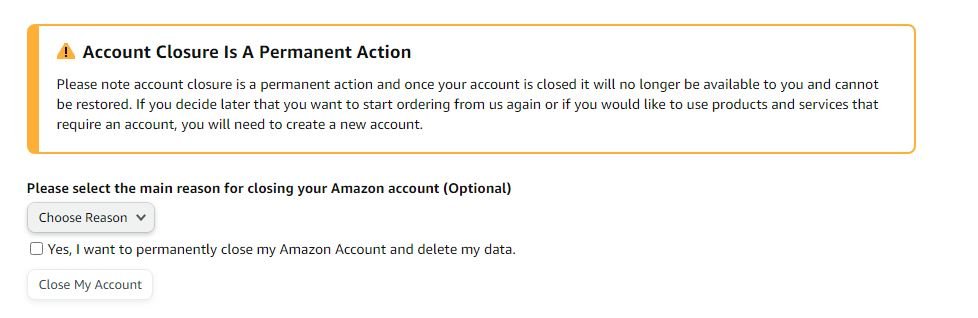 Amazon Account Closure