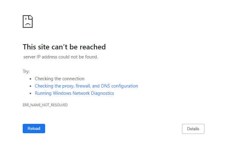 Fix Site Can’t Be Reached, Server IP Could Not Be Found