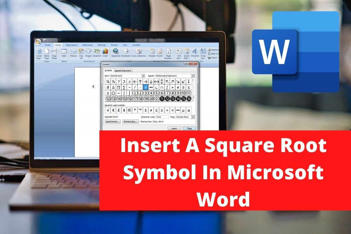 How Do I Insert Square Root Symbol In Word