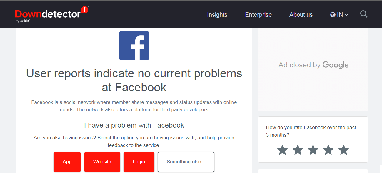 How to check if Facebook is down